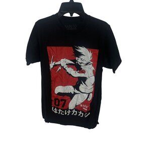 Naruto Shippuden Kakashi Graphic Tee Black & Red Anime Shirt S Grunge Goth
